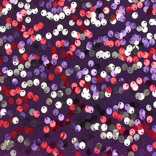 Mulberry/Gold/Multi Confetti Stretch Sequined Knit Fabric