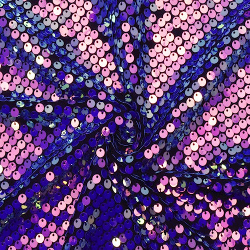 Ultra Purple/Iridescent Sequined Knit Fabric