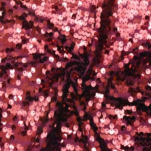 Maroon Red Sequined Knit Fabric