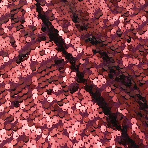 Maroon Red Sequined Knit Fabric