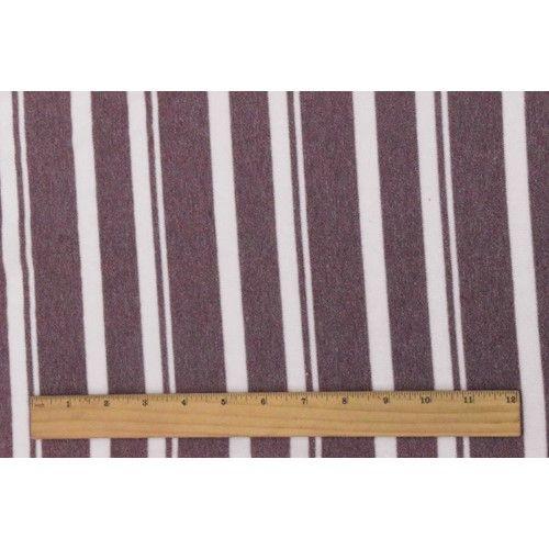 Maroon/Off-White Striped Pattern Jersey Knit Fabric