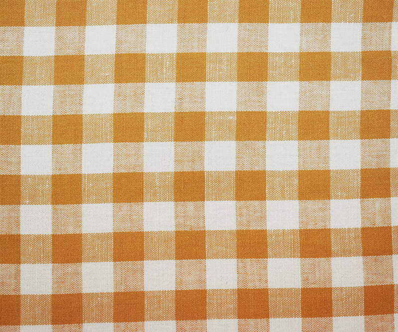 Yellow-Ivory Cotton-Linen Famous Maker Gingham Check Woven Fabric