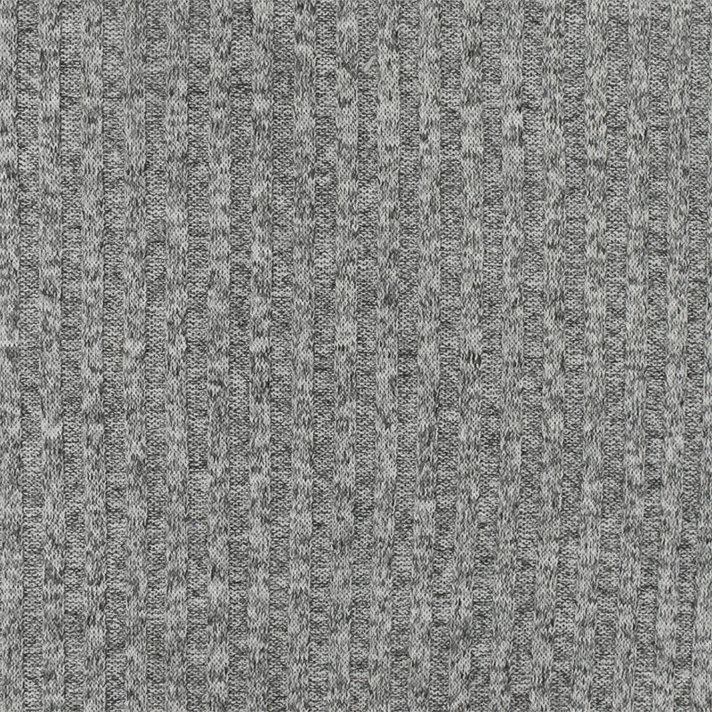 Winter Gray-White-Black Texture Stretch Poly 4x4 Rib Knit Fabric