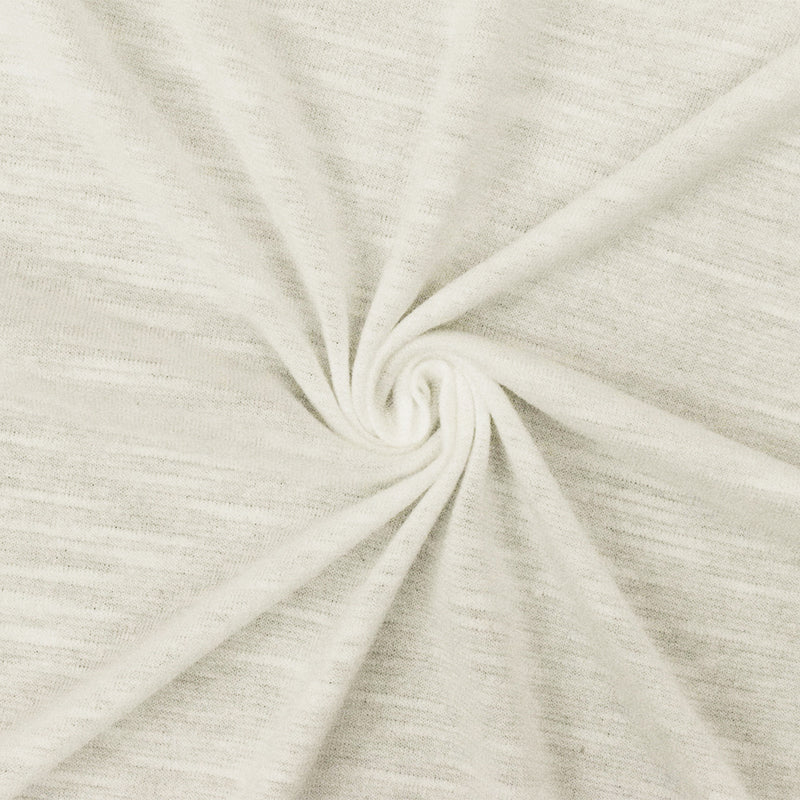 Powder Ivory Slub Stretch Jersey Knit Fabric