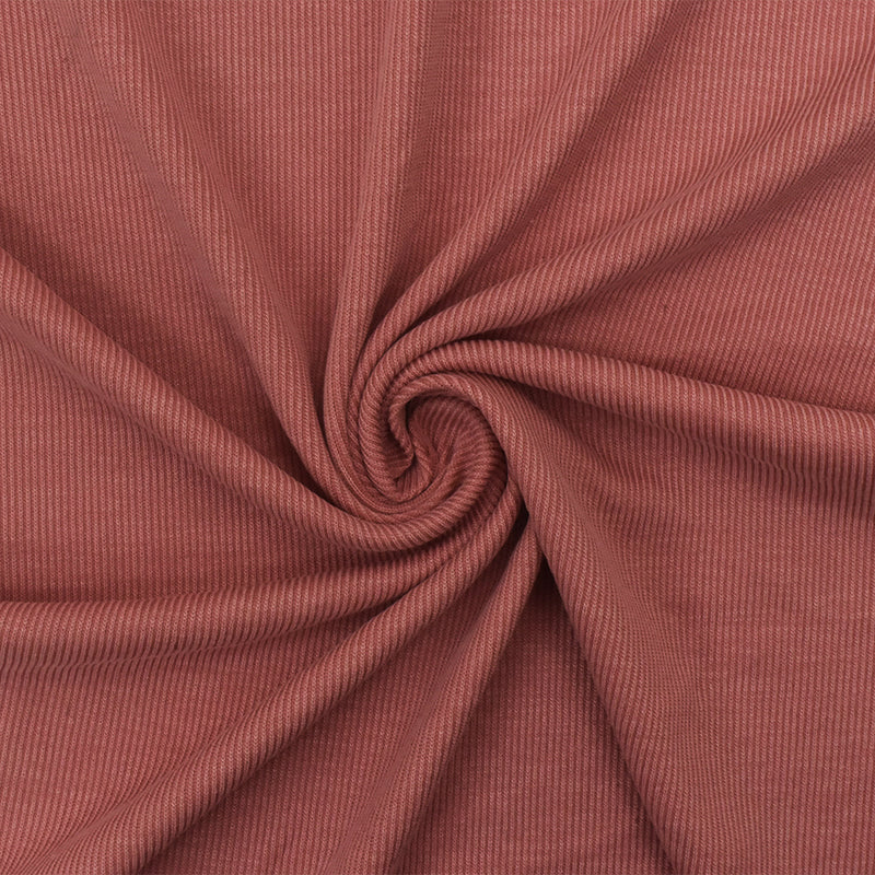 Pink Solid Stretch Spandex Poly Rayon Rib Knit Fabric
