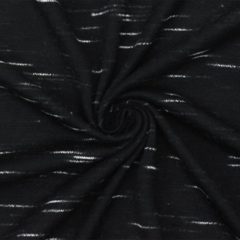 Black-White Slub Stretch Spandex Rayon Jersey Knit Fabric