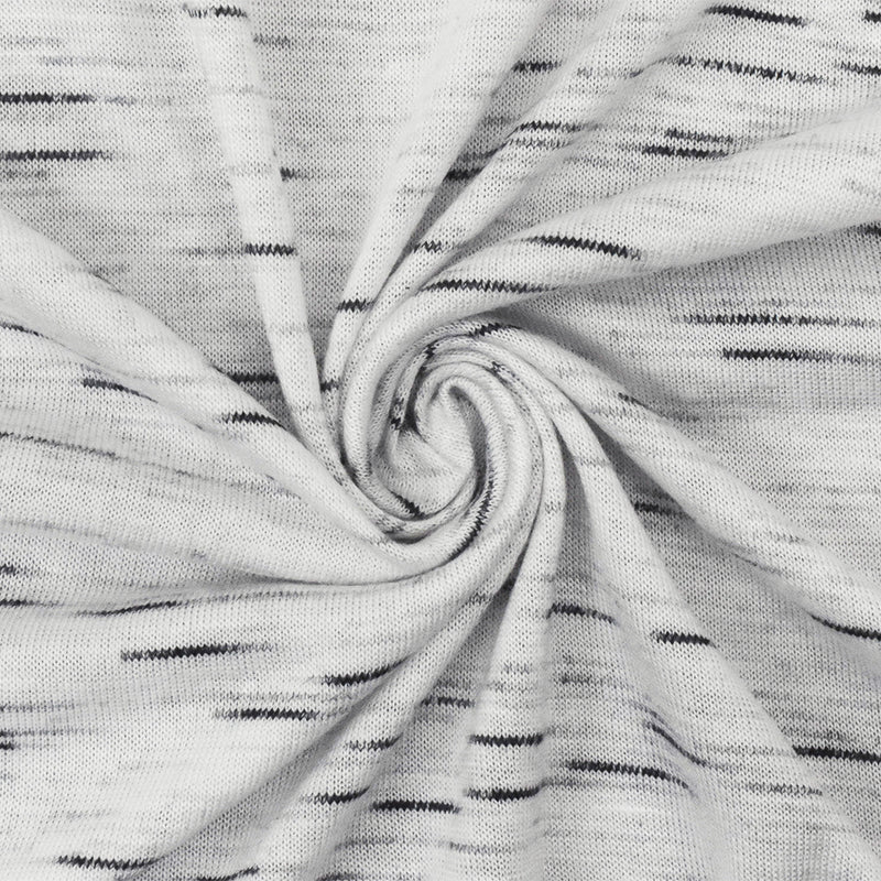 Black-White Slub Stretch Spandex  Rayon Jersey Knit Fabric