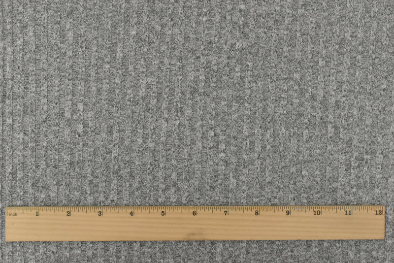 Space Gray-Black-White Texture Stretch 4x4 Poly Rib Knit Fabric
