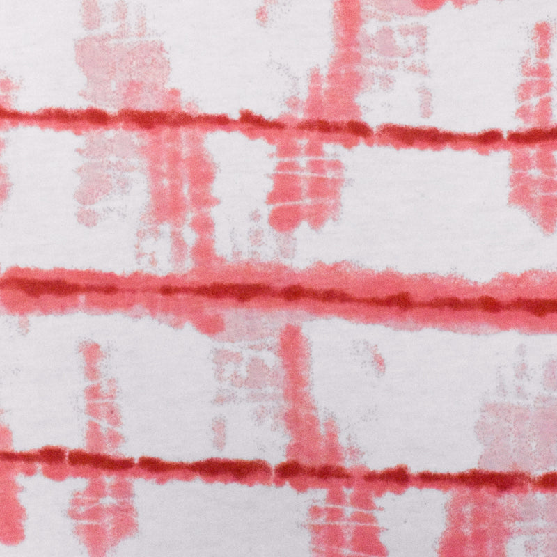 Lollipop Pink-White-Red Tie Dye Printed Stretch Poly Jersey Knit Fabric