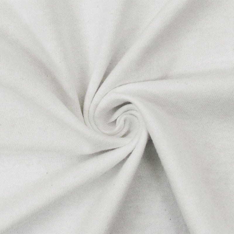 White Solid Stretch Cotton Jersey Knit Fabric