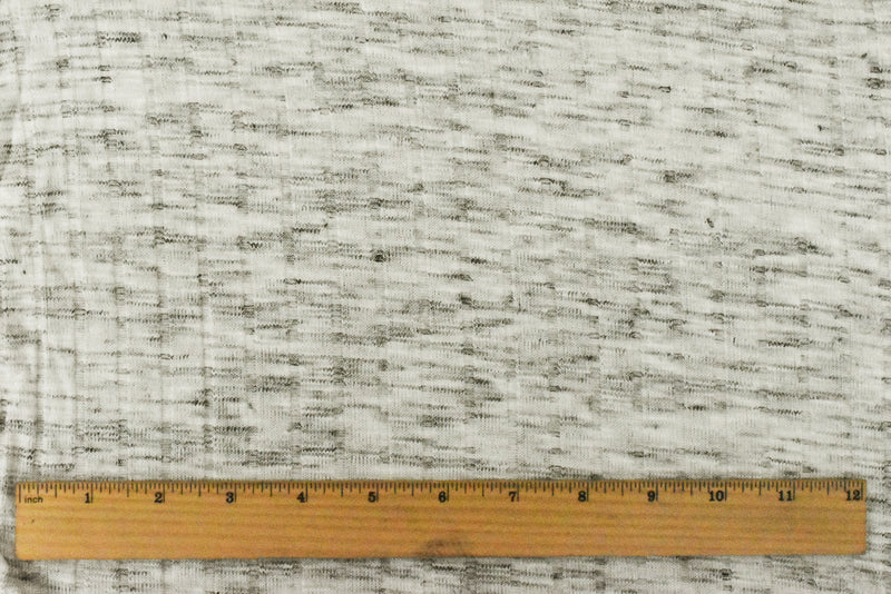Nature Ivory-Gray-Black Slub Stretch 8x3 Rib Knit Fabric