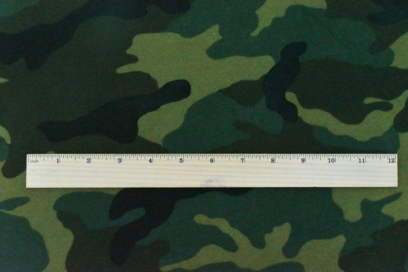Army Green-Olive-Multi Camo Printed Cotton Jersey Knit Fabric