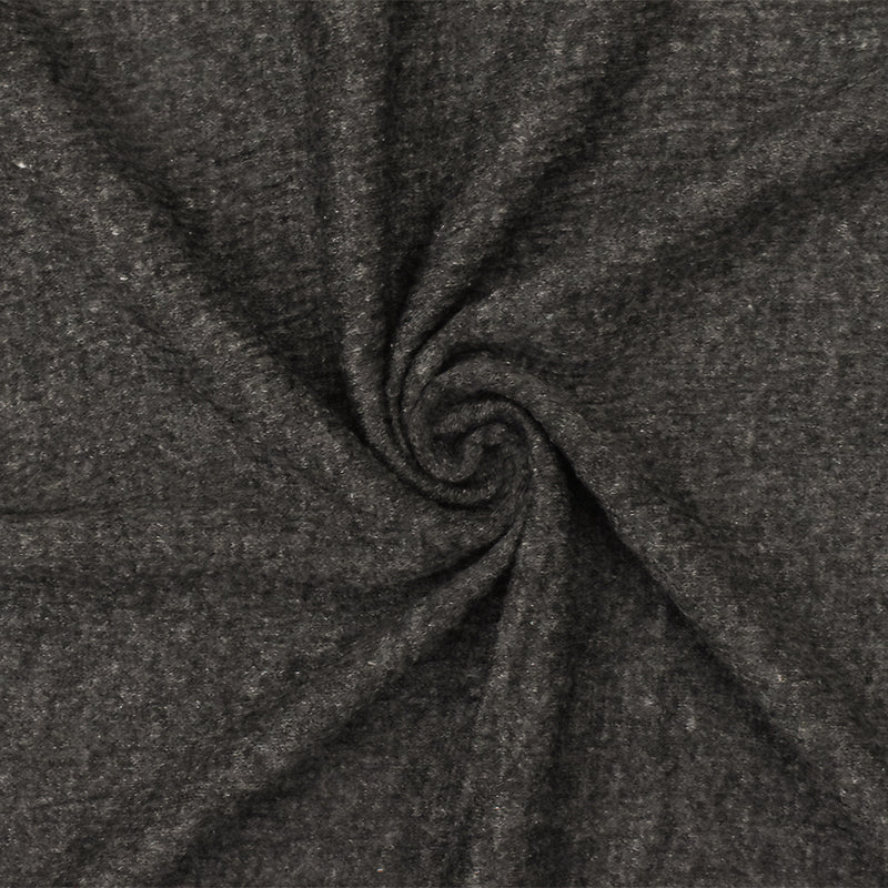 Off Black-White Crinkled Stripe Stretch Cotton Jersey Knit Fabric