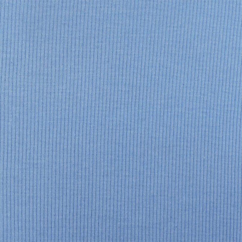 Lake Blue Solid Stretch Rayon Rib Knit Fabric