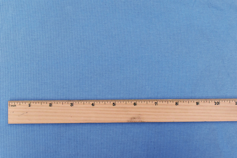 Lake Blue Solid Stretch Rayon Rib Knit Fabric