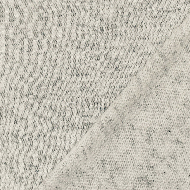 Faded White-Gray Slub Stretch Rayon Jersey Knit Fabric