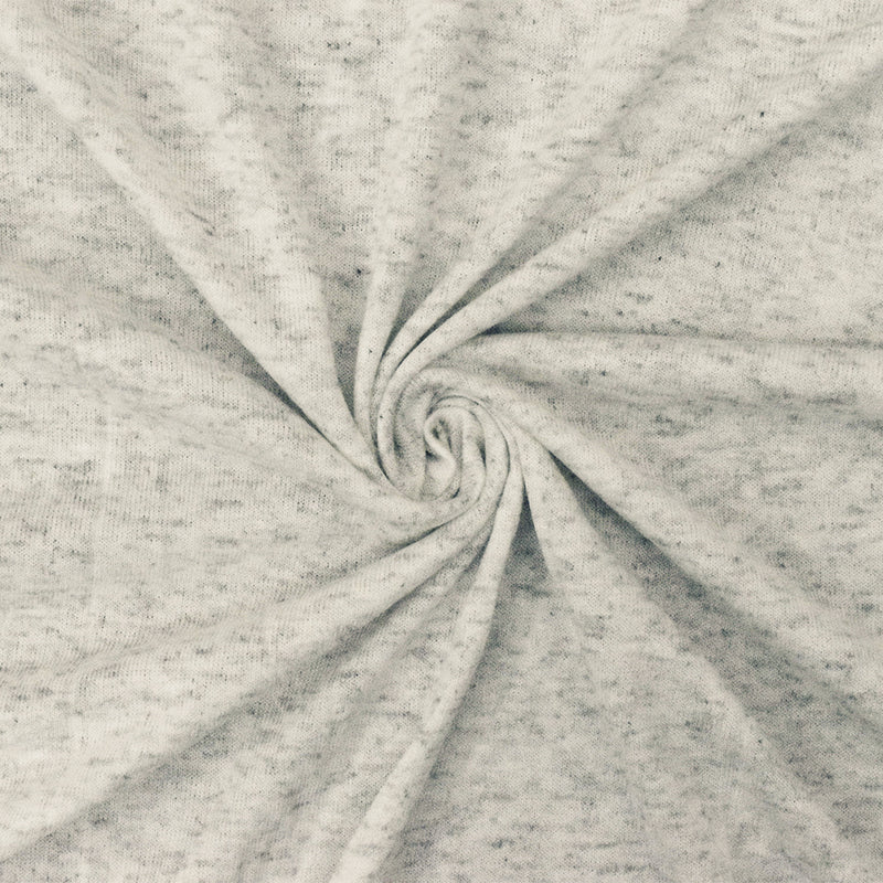 Faded White-Gray Slub Stretch Rayon Jersey Knit Fabric