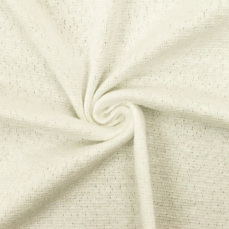 Pearly Ivory-White Texture Stretch Rib Knit Fabric
