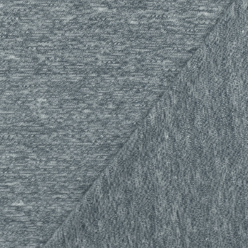 Dusty Blue-Gray-White Slub Stretch Jersey Knit Fabric