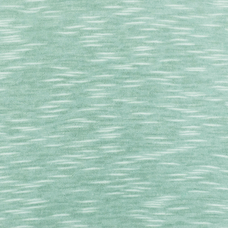 Water Teal-White Slub Stretch Jersey Knit Fabric