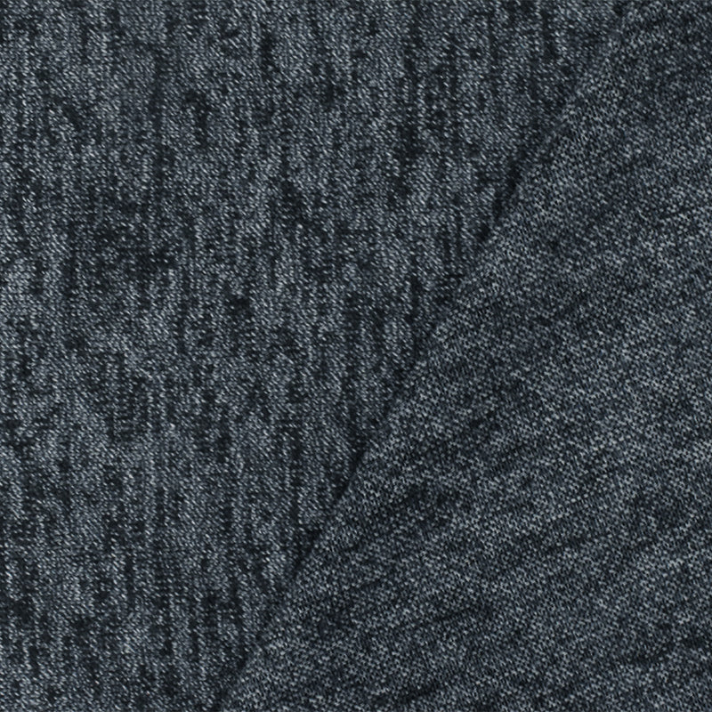 Navy Blue-Black-White Texture Stretch Jersey Knit Fabric