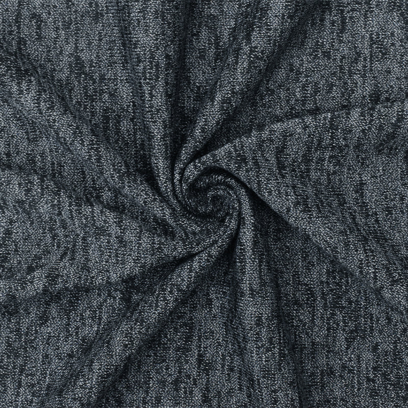 Navy Blue-Black-White Texture Stretch Jersey Knit Fabric