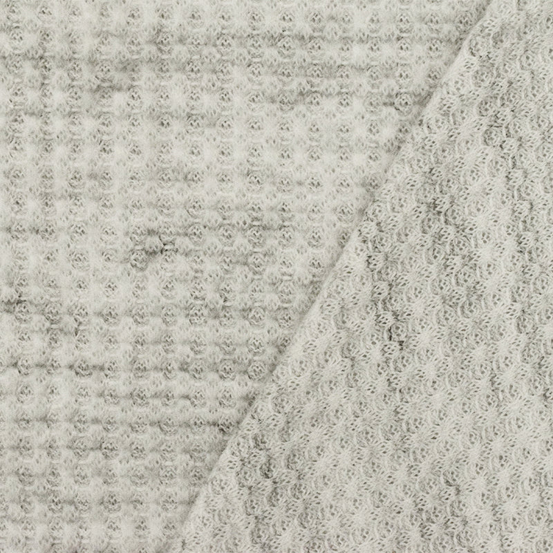 Dusty Ivory-Gray-Black Texture Stretch Poly Thermal Knit Fabric