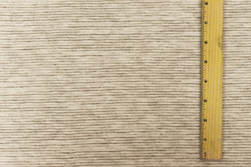 Light Beige-Gray-White Mini Stripe Poly-Cotton Jersey Knit Fabric