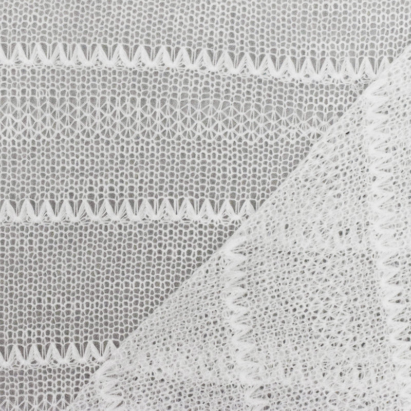 Simple White Zig Zag Stripe Poly Sweater Knit Fabric