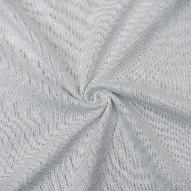 White Cotton Stretch Spandex French Terry Knit Fabric