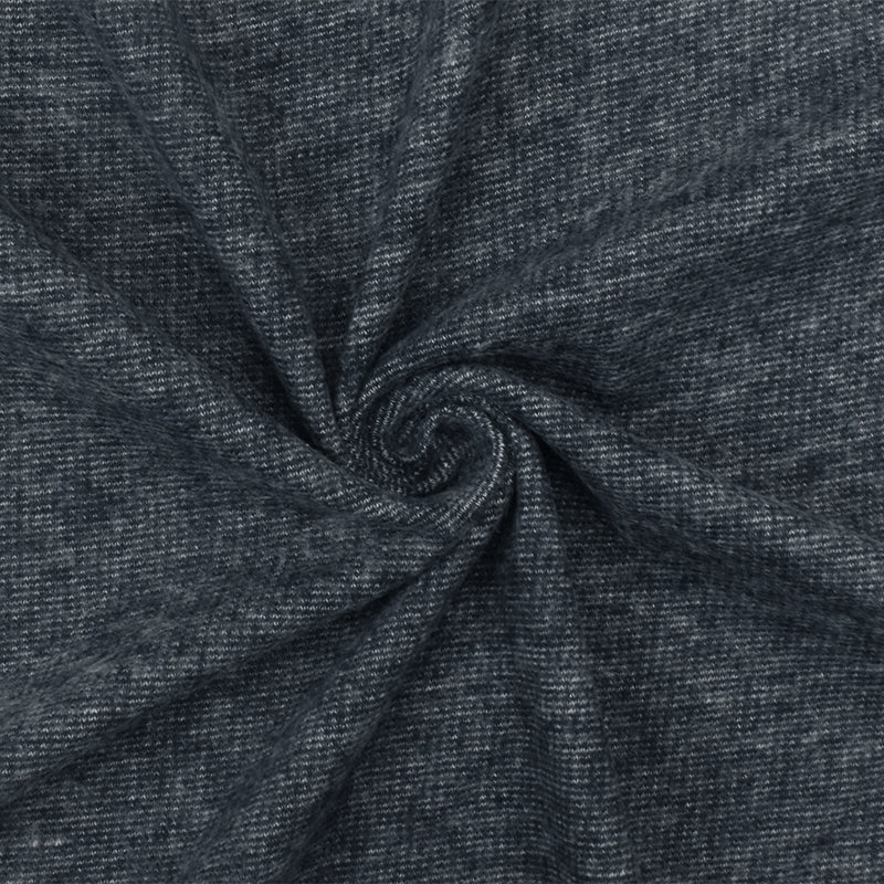 2 5/8 YD PC-Dust Navy-White Texture Stretch Brushed Rib Knit Fabric