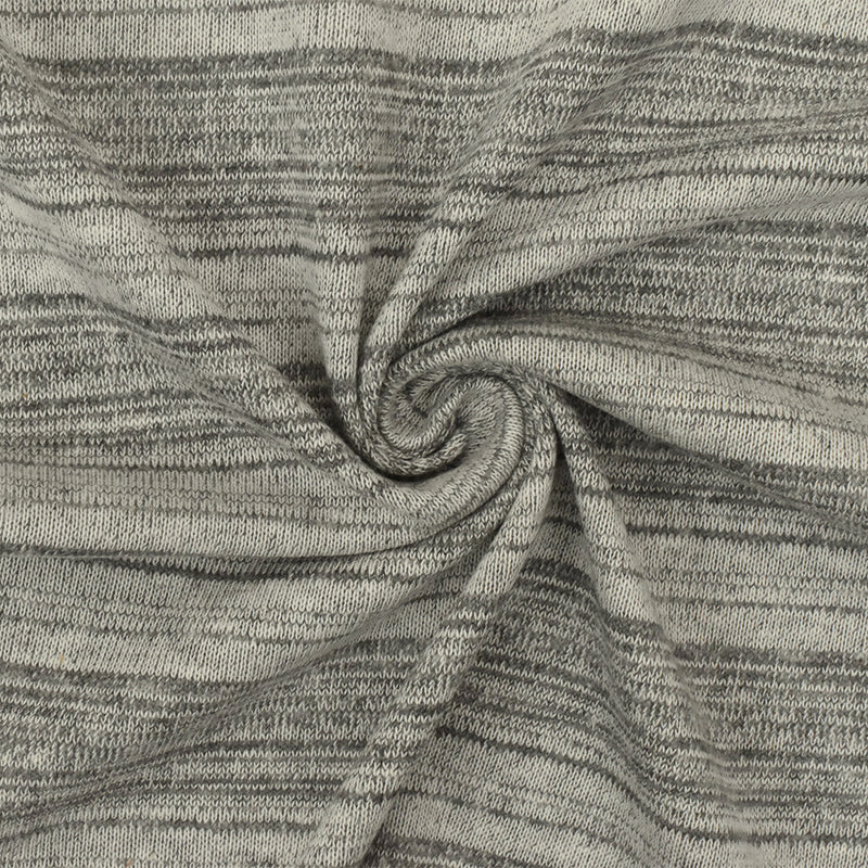 Vintage White-Gray Texture Stripe Stretch Jersey Knit Fabric