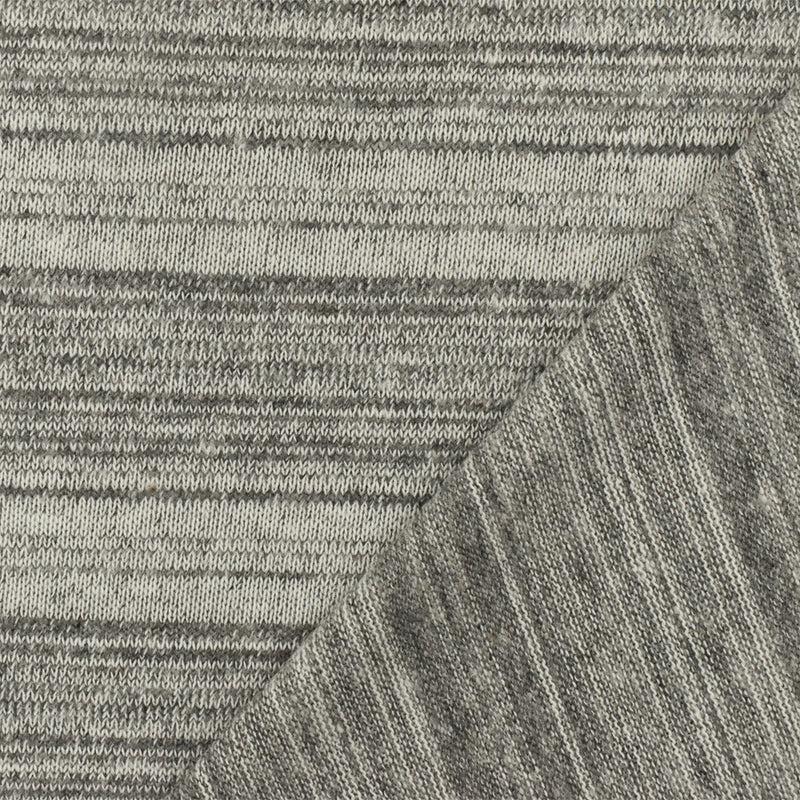 Vintage White-Gray Texture Stripe Stretch Jersey Knit Fabric