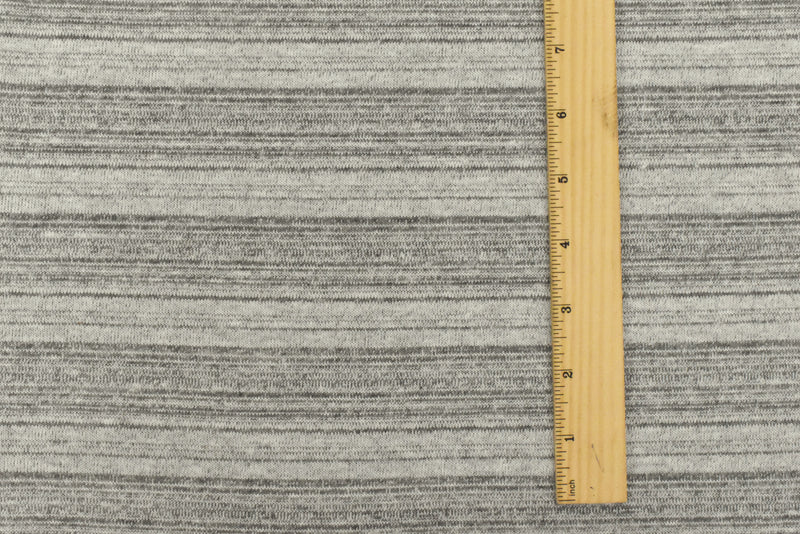 Vintage White-Gray Texture Stripe Stretch Jersey Knit Fabric