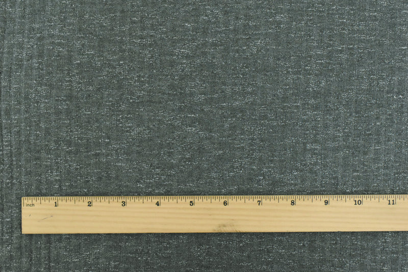 Charcoal Gray-White Texture Stretch 4x2 Rib Knit Fabric