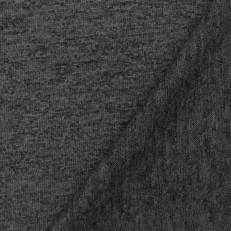 Heather Charcoal Gray-Black Stretch Poly Jersey Knit Fabric