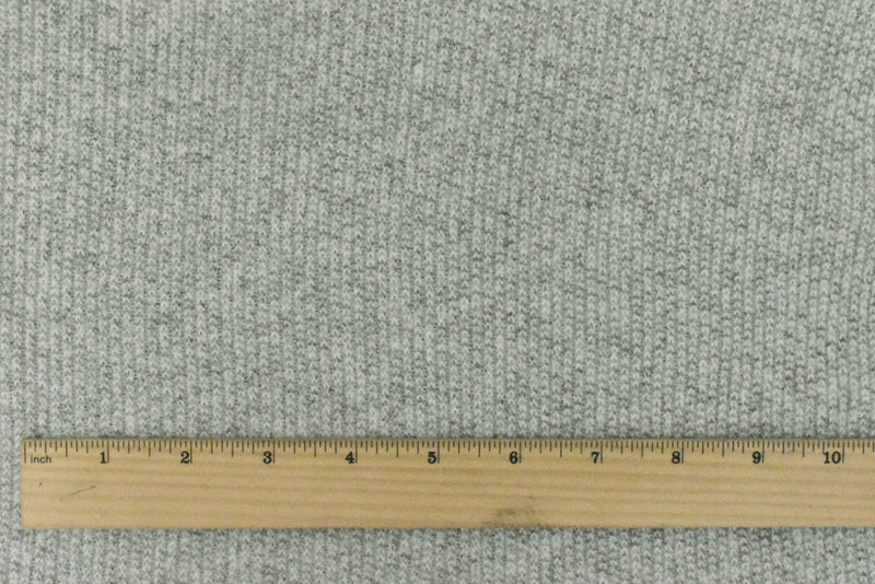 Cold Gray-Ivory-Black Texture Stretch Polyester Brushed Sweater Knit Fabric