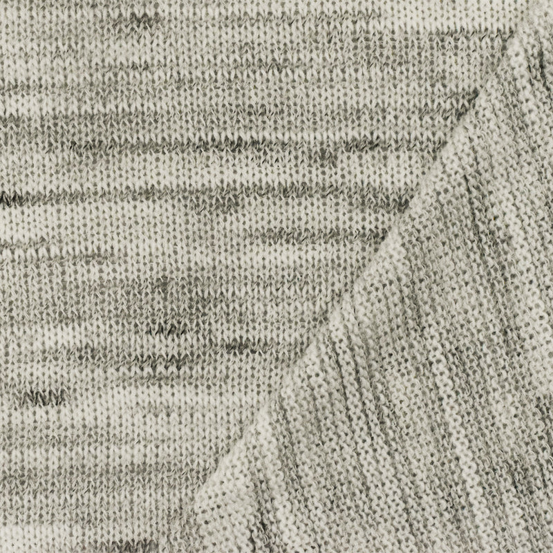 Pale Ivory-White-Black Slub Stretch Jersey Knit Fabric