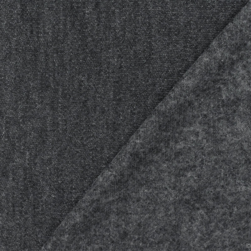 Gray Texture Stretch Poly Blend Brushed Back Jersey Knit Fabric