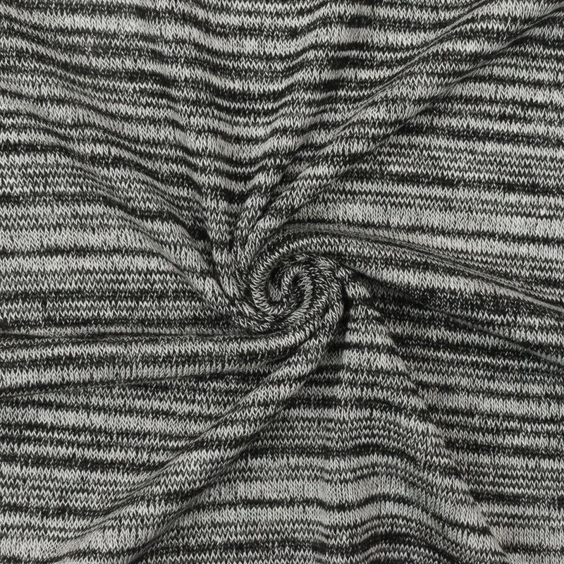 Old White-Black Stripe Stretch Jersey Knit Fabric