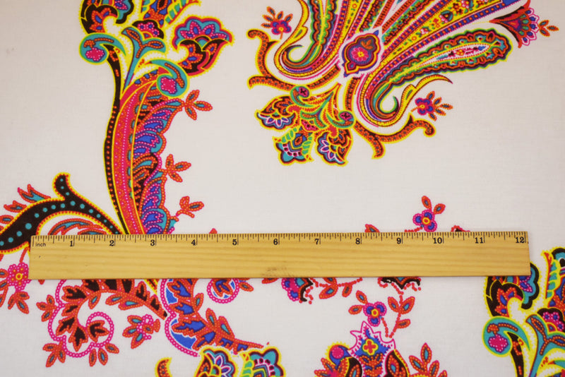 Pink-White-Multi Nylon Stretch Spandex Baroque Printed Jersey Knit Fabric