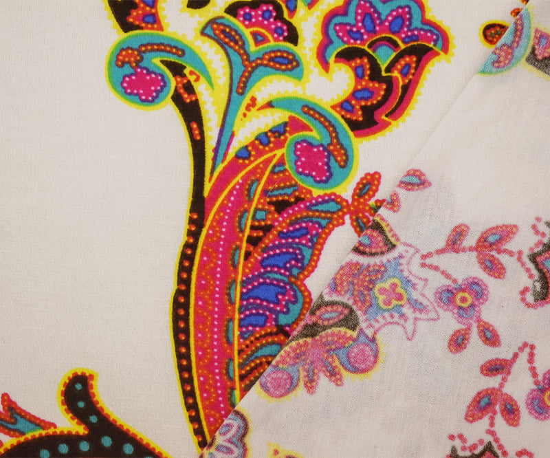 Pink-White-Multi Nylon Stretch Spandex Baroque Printed Jersey Knit Fabric
