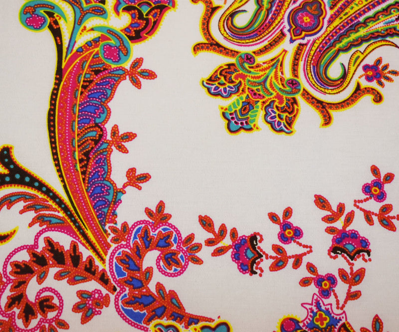 Pink-White-Multi Nylon Stretch Spandex Baroque Printed Jersey Knit Fabric