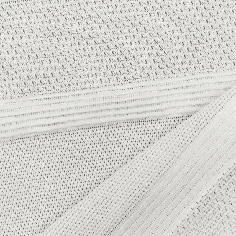 White Stripe Stretch Spandex Poly Athletic Mesh Knit Fabric
