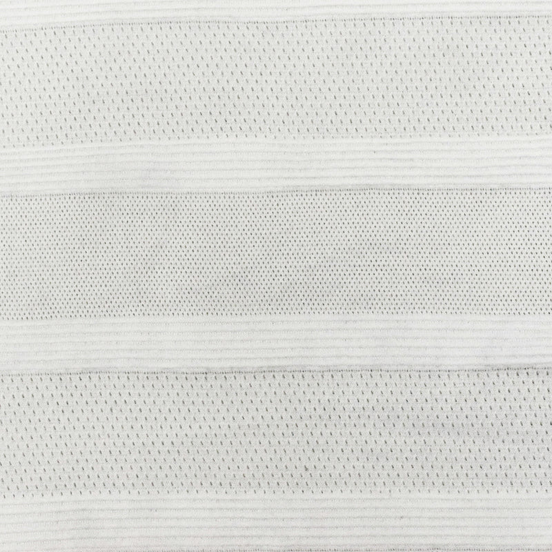 White Stripe Stretch Spandex Poly Athletic Mesh Knit Fabric