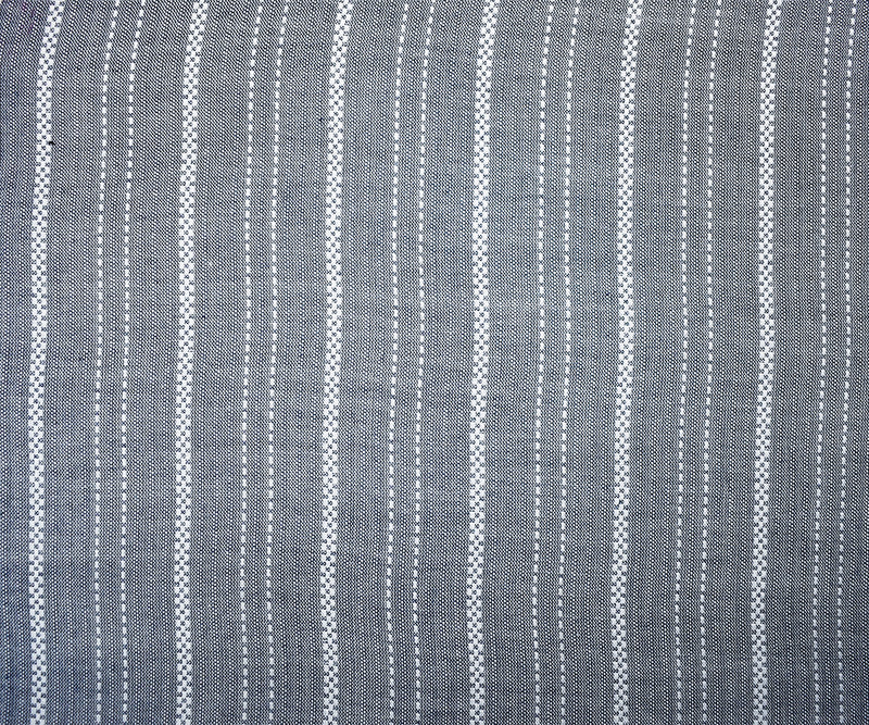 Navy-White Cotton-Rayon Famous Maker Striped Pattern Woven Shirting Fabric