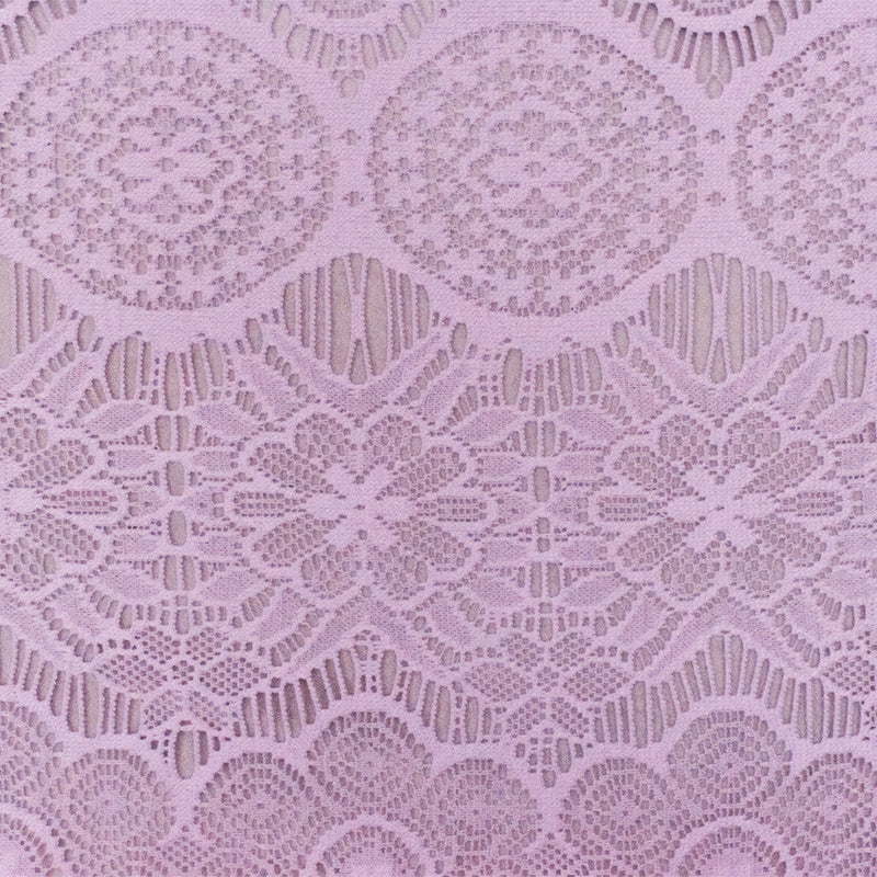Spa Lavender Purple Medallion Floral Nylon-Cotton Lace Knit Fabric