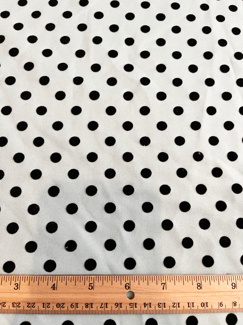 White Polka Dot Scuba Knit Fabric