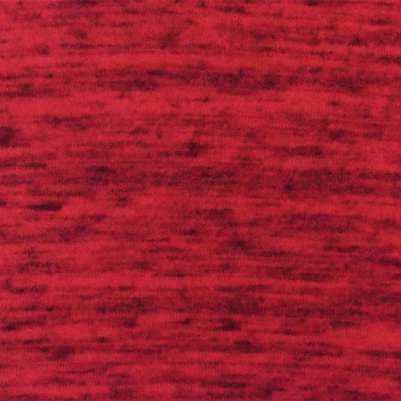 Red-Black Slub Stretch Rayon Blend Brushed Face Jersey Knit Fabric
