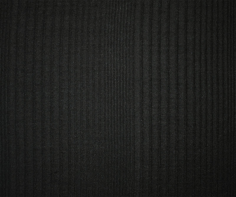 Black Poly Stretch Spandex Multi Rib Knit Fabric